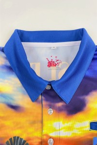 Order Men's Long Sleeve Dye Sublimation Polo Shirt Personal Design Water Sports 3 Button Chest Left Front Chest Pocket Printing Throughout Dye Sublimation Manufacturer 100%Polyester P1428 detail view-3
